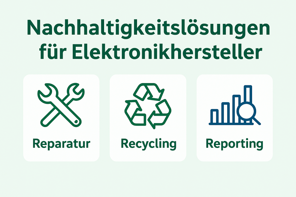 Reparatur, Recycling, Reporting.