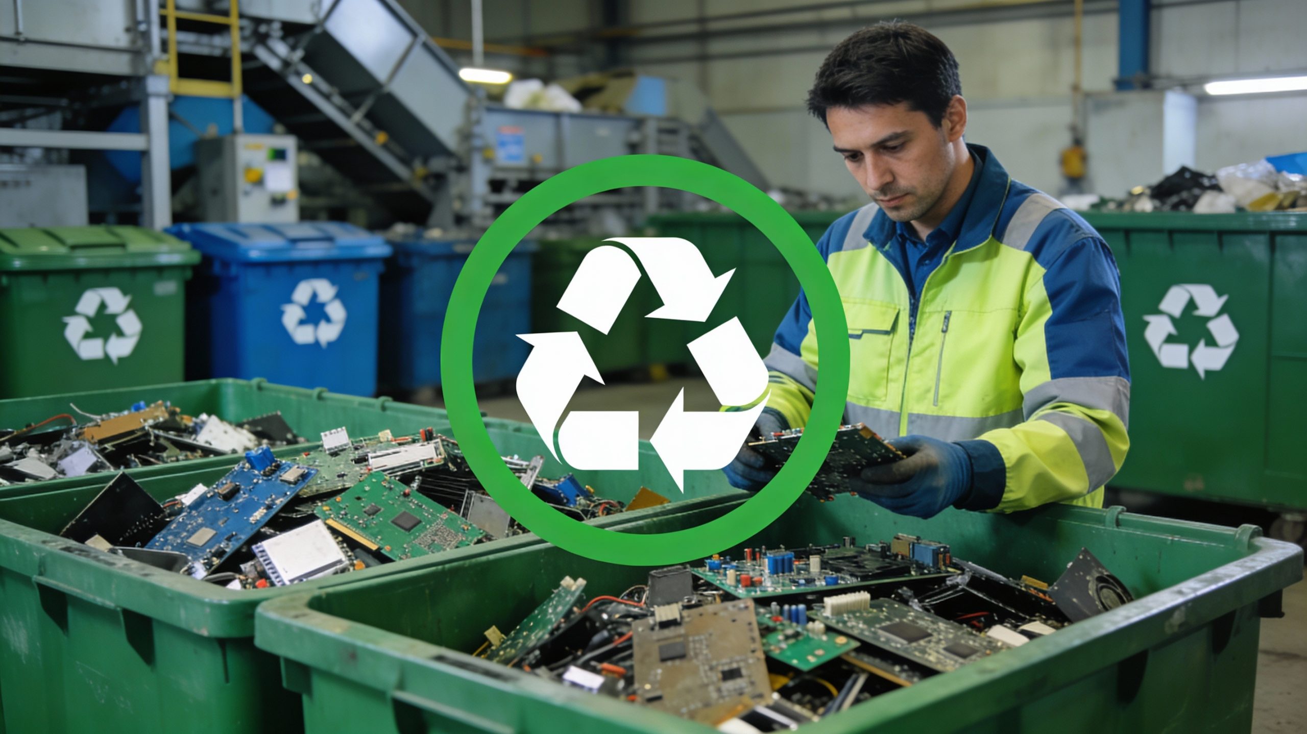 Recycling für Elektronikhersteller bei APEROTEC – sortierte Elektronikkomponenten und nachhaltige Prozesse